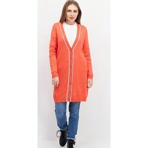 41HAWTHORN Women V-Neck Knitted Cardigans Red‎ Size Small
